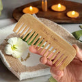 Wooden Hairbrush & Bamboo Wide Comb Set – Biodegradable Scalp Massage Brush