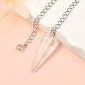 Natural Clear Quartz Crystal Pendulum with Stainless Steel Chain and 8mm Crystal Ball