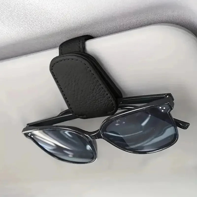 Magnetic Sunglasses & Glasses Holder – Sun Visor Clip with Card Slot