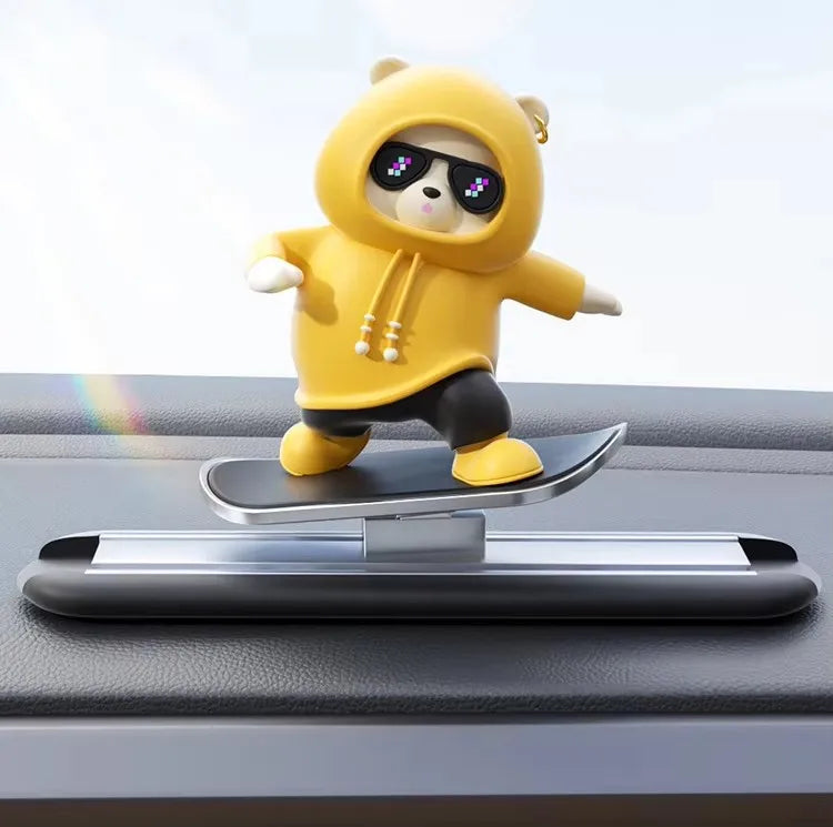 Decoration Cute Bear Skateboard Ornament, Navigation Figurine