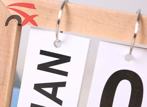 Desktop Wooden Perpetual Flip Calendar – Month Display for Office & Home