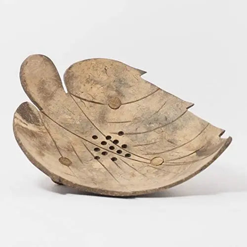 Leaf Shaped Soap Dish Holder – Eco-Friendly Coconut Shell Bathroom Accessory