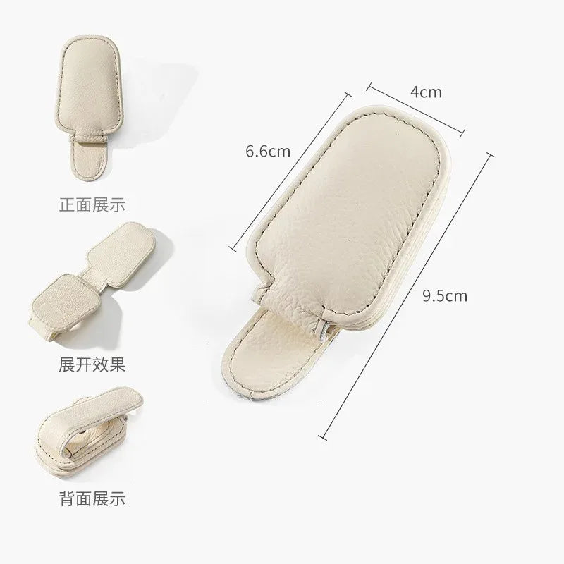 Magnetic Sunglasses & Glasses Holder – Sun Visor Clip with Card Slot