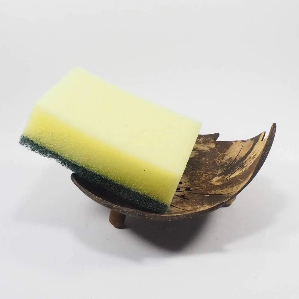 Leaf Shaped Soap Dish Holder – Eco-Friendly Coconut Shell Bathroom Accessory