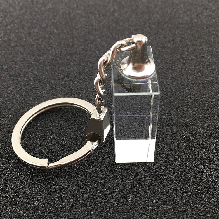 Crystal Blank Glass Rectangle Key Ring – Elegant Crystal Keychain