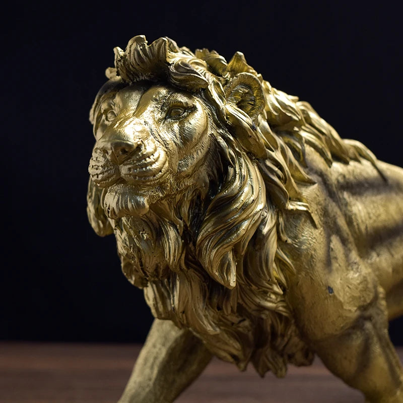 Handmade Resin Lion Statue, Animal Figurines, Lion Sculptures for Home Decor